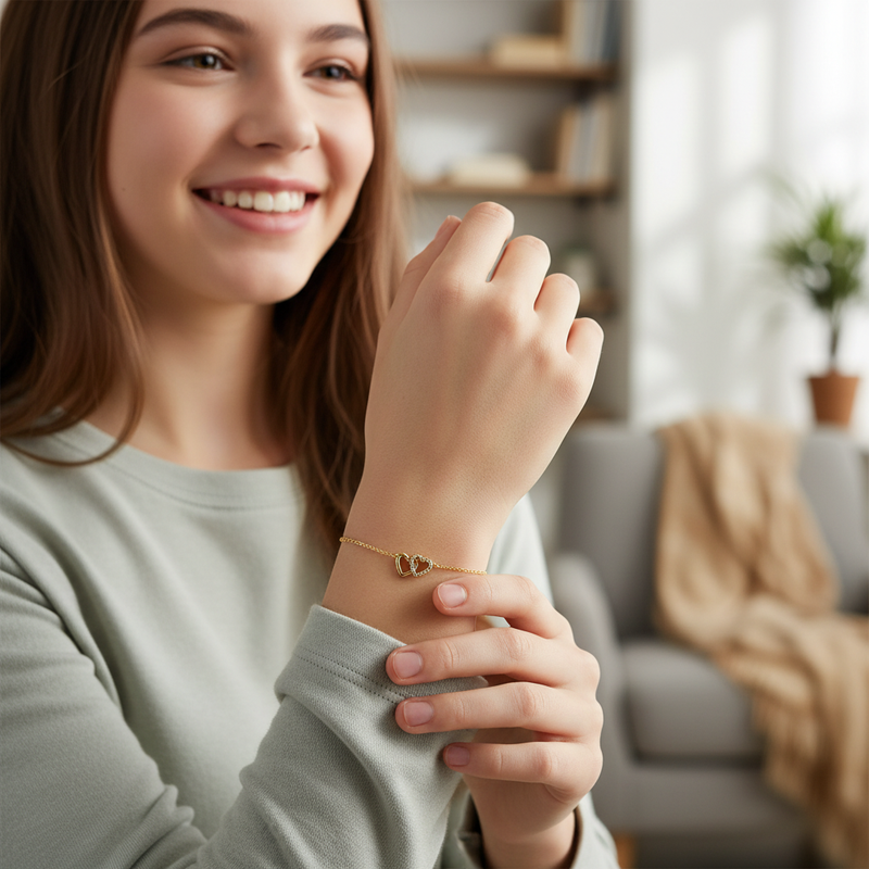 Pulseira Corações de Isa Radiante Folheada a Ouro 18K